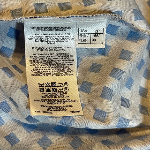 Brooks Brothers Blue Gingham Cotton Belted Shirt Dress Size 2P - Picture 5 of 6